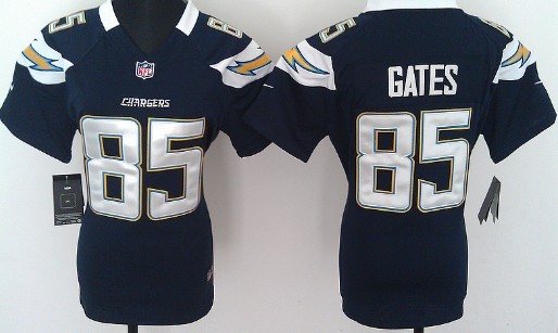 Nike San Diego Chargers 85 Antonio Gates Navy Blue Game Team Women's Jersey